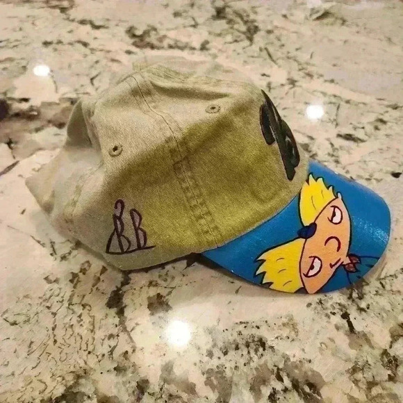 Custom Painted Nickelodeon Arnold Anvil Unstructured Ball Baseball Cap - Picture 3 of 8